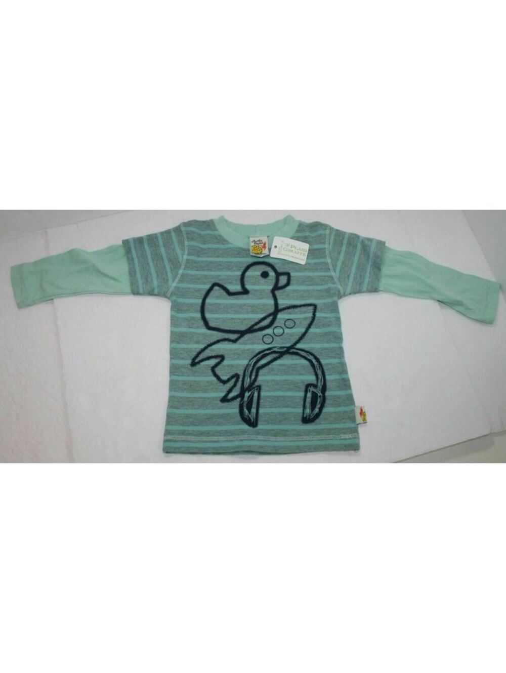 NWT Charlie Rocket Tiny Duck n Stuff Stripe Tee Long Sleeve T Shirt 6-9 Months